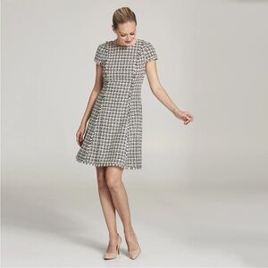 Eliza J Tweed Plaid Cocktail Dress Fit and Flare Size 10